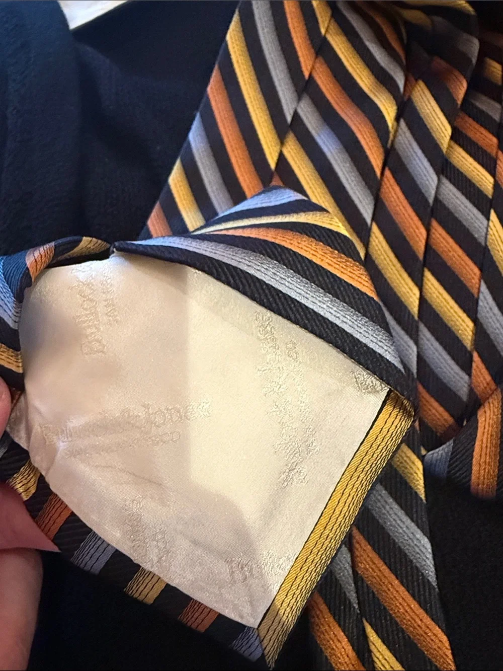 Striped Orange, Yellow & Gray Men's Tie